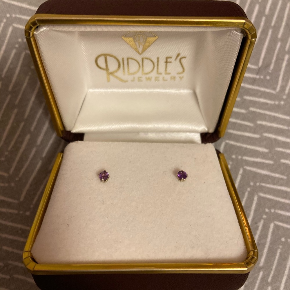 Real gold and amethyst earrings
